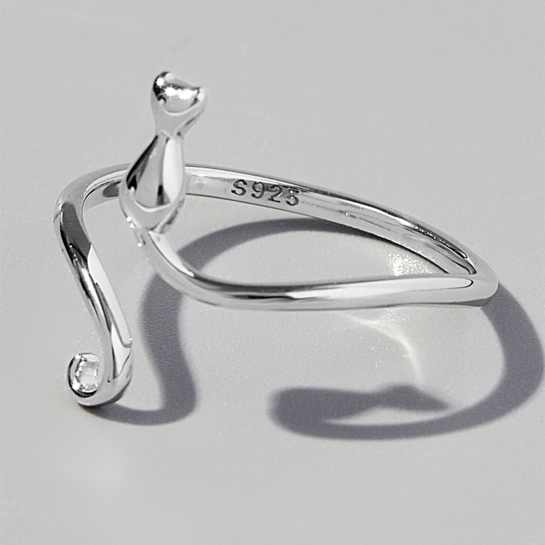 Cat Shape 925 Sterling Silver Ring 