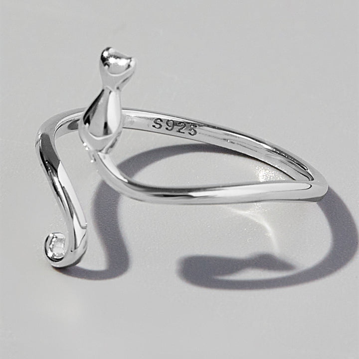 Cat Shape 925 Sterling Silver Ring 