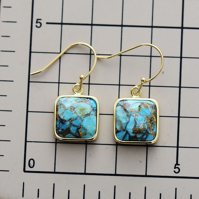Square Copper Drop Earrings 