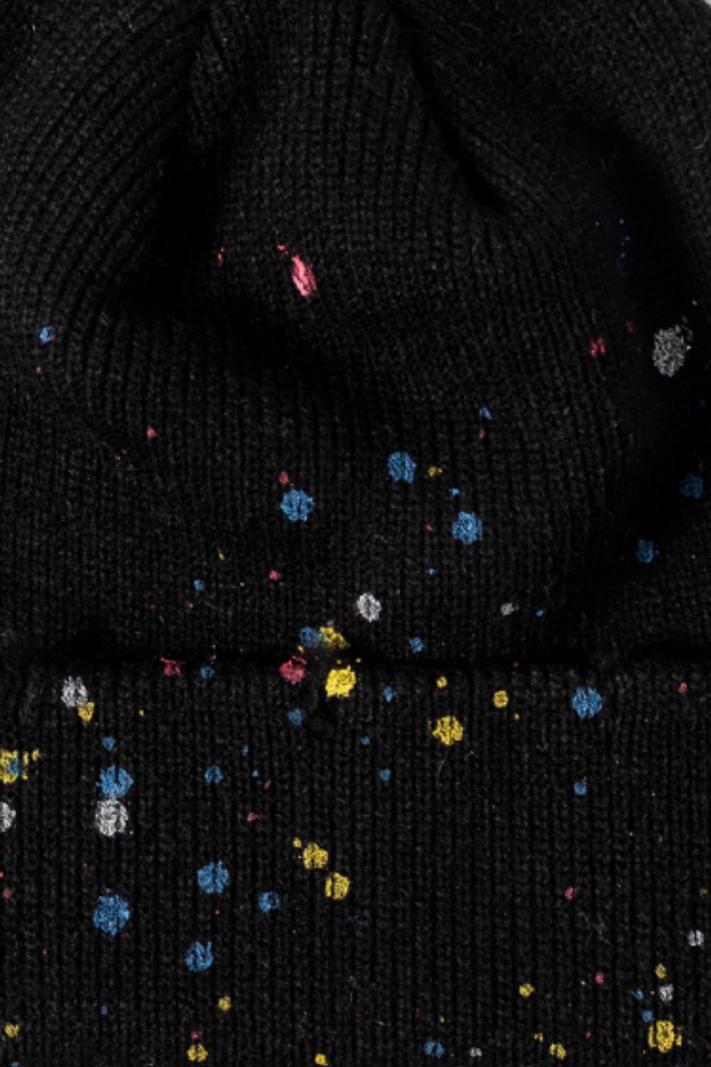 Confetti Rib-Knit Cuff Beanie 