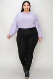 Basic Bae Full Size Ribbed Round Neck Long Sleeve T-Shirt Sweaters & Cardigans
