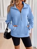 Ivy Lane Half Zip Raglan Sleeve Sweatshirt 
