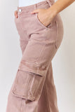 RISEN Full Size High Rise Cargo Wide Leg Jeans 