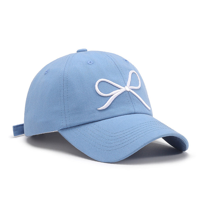 Bow Embroidered Cotton Baseball Cap 