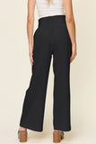 Double Take Full Size Texture Smocked Waist Wide Leg Pants 