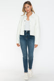 Snobbish Snap Down Long Sleeve PU Leather Jacket 
