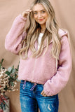 And The Why Sherpa Drawstring Cropped Hooded Jacket 