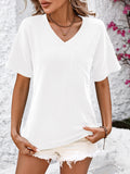 Mandy V-Neck Dropped Shoulder T-Shirt 