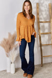Hailey & Co Full Size V-Neck Flounce Sleeve Blouse 
