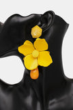 Bloosom Flower and Teardrop Resin Dangle Earrings 