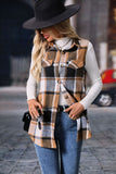 Plaid Button Up Vest Coat 