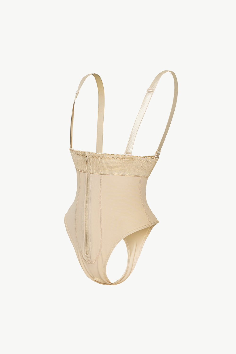 Full Size Adjustable Strap Zip-Up Shaping Bodysuit 