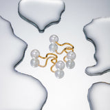 Stainless Steel Imitation Pearl Cuff Earrings 