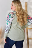 Hailey & Co Full Size Printed Round Neck Blouse 