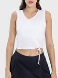 Millennia Drawstring Ruched Wide Strap Active Tank 