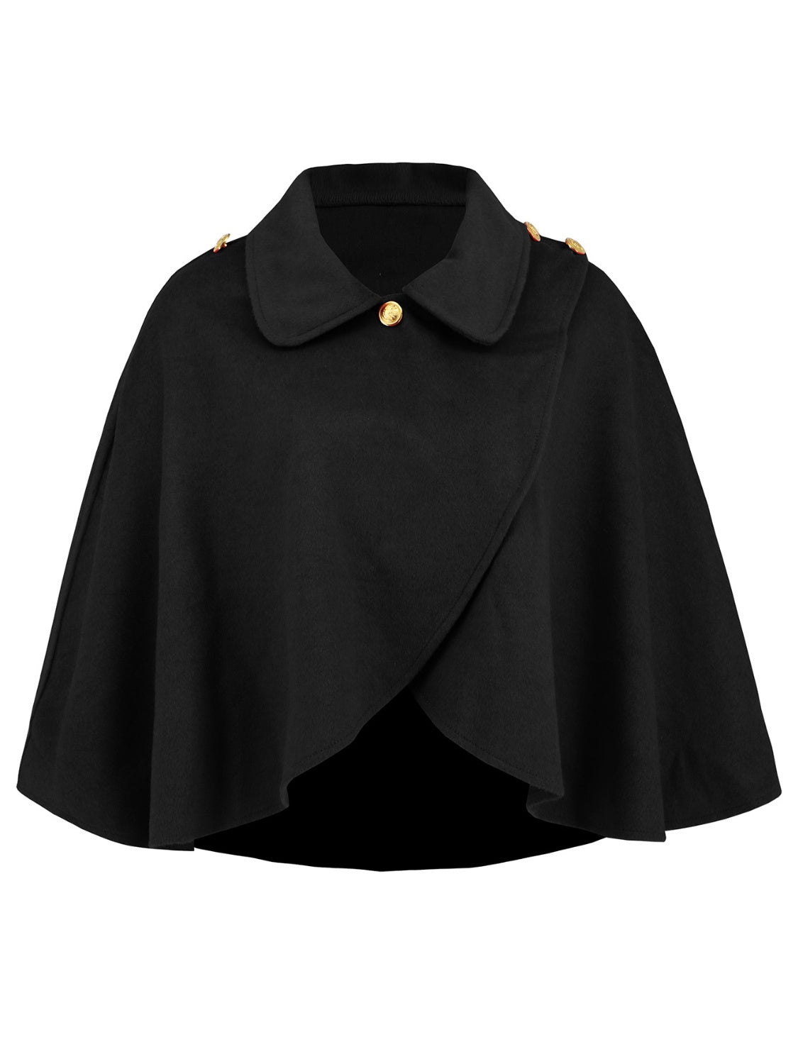 Collared Neck Cropped Cape 