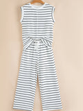 Casual Striped Tank and Wide Leg Pants 2pcs Set Two Piece Dresses