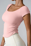 Round Neck Short Sleeve Active T-Shirt 