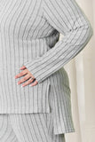 Basic Bae Full Size Ribbed High-Low Top and Wide Leg Pants Set 