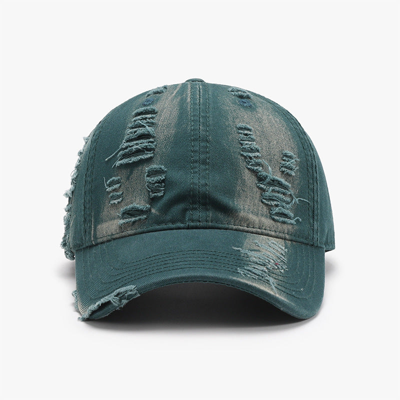 Distressed Adjustable Cotton Baseball Cap 