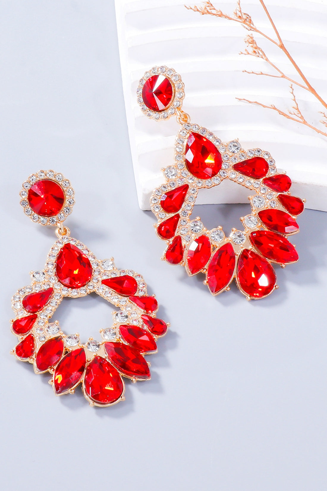 Alloy Rhinestone Dangle Earrings 