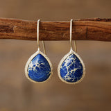 Copper Natural Stone Teardrop Shape Earrings 