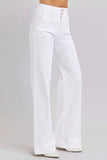 RISEN Full Size Tummy Control Double Button Wide Leg Jeans 