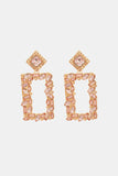 Square Shape Glass Stone Dangle Earrings 