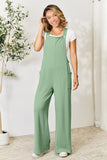 Double Take Full Size Wide Strap Overall with Pockets 