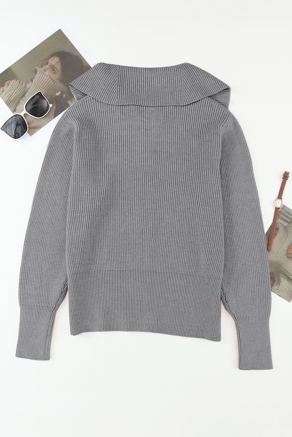 Zip Up Long Sleeve Cardigan 