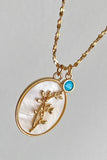 Flower Shell Pendant Copper Necklace 
