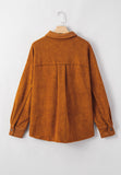 Pocketed Collared Neck Dropped Shoulder Jacket 