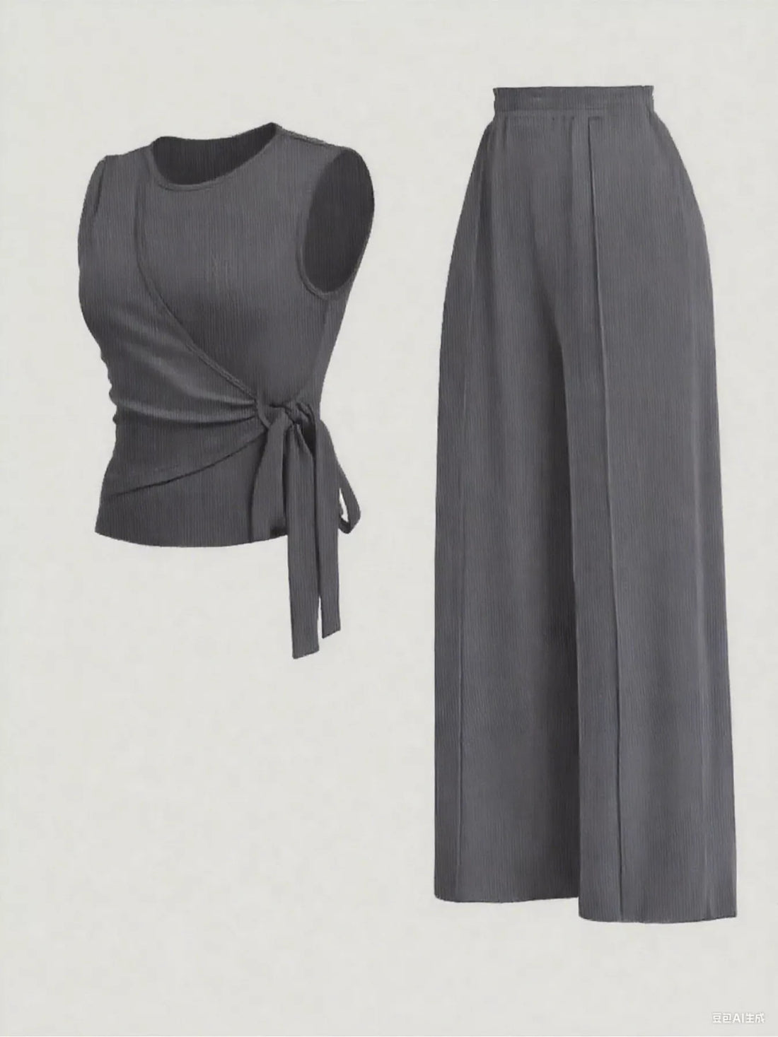 Side Tie Round Neck Tank and Pants Set Two Piece Dresses