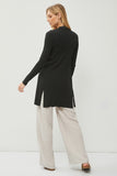 Be Cool Ribbed Open Front Long Sleeve Cardigan 