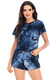 Tie-Dye Round Neck Short Sleeve Top and Shorts Lounge Set Lingerie & Nightwear