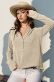 Double Take Full Size Notched Thumbhole Long Sleeve T-Shirt 