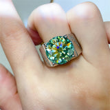 10 Carat Moissanite 925 Sterling Silver Signet Ring 