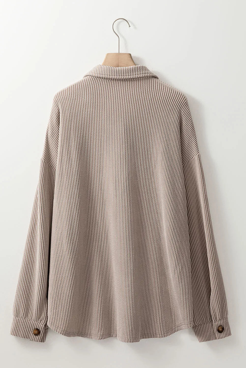 Plus Size Button Up Long Sleeve Jacket 