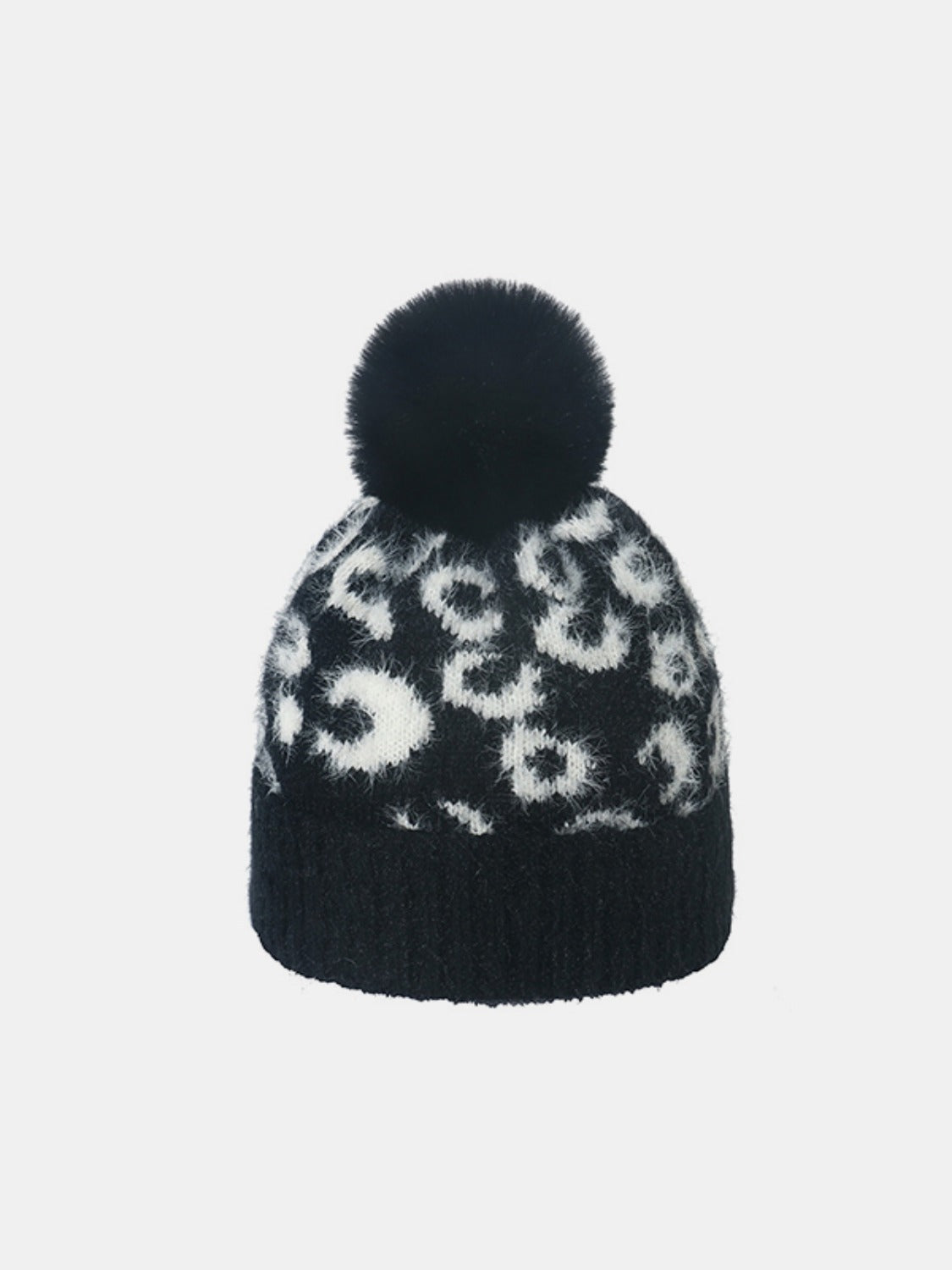 Leopard Hat with Pompom 