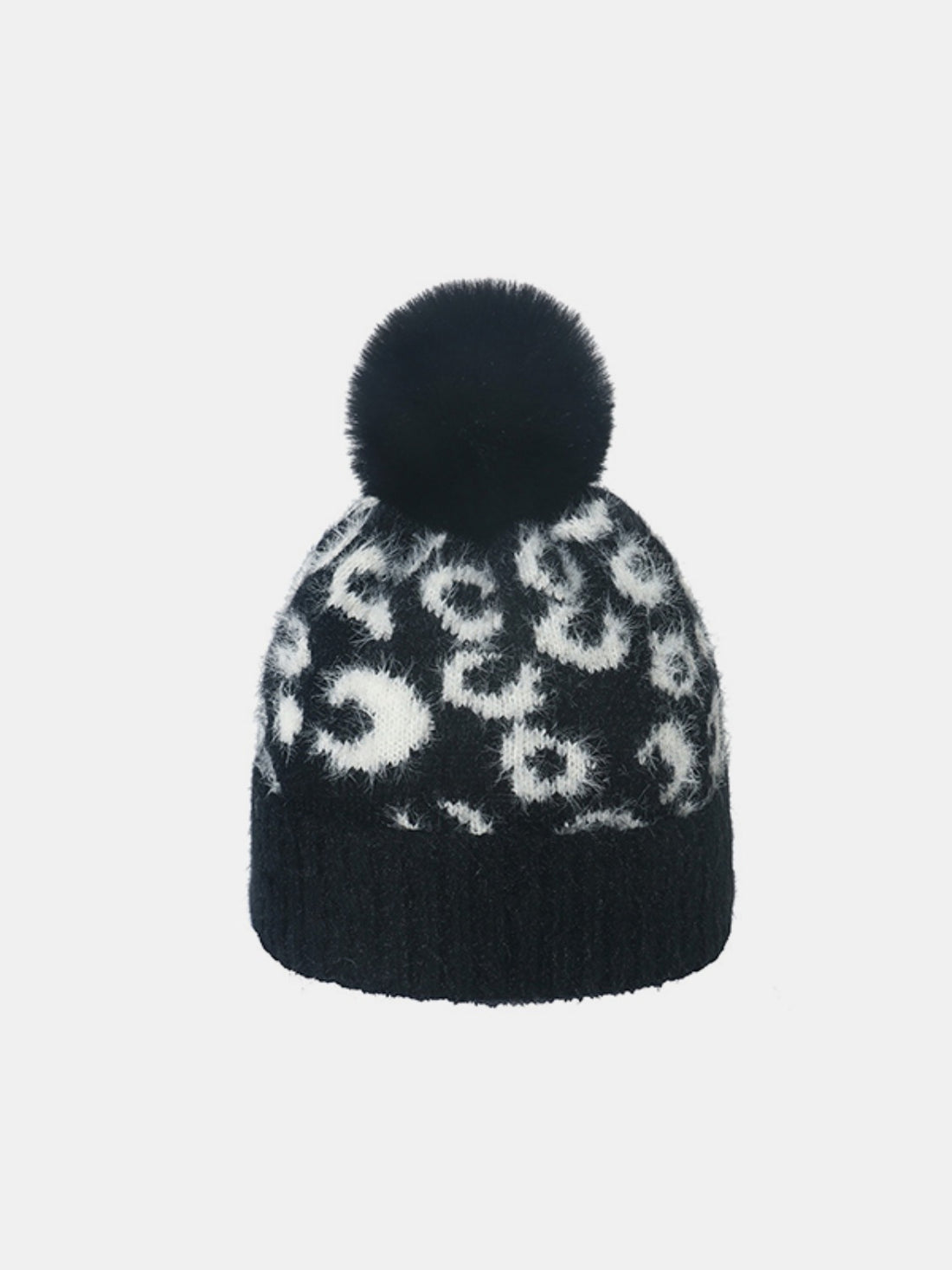 Leopard Hat with Pompom 