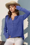 Double Take Full Size Notched Thumbhole Long Sleeve T-Shirt 