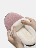 Horn Buckle Furry Texture Flat Slippers 