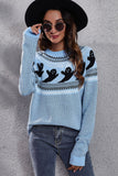 Ghost Pattern Round Neck Long Sleeve Sweater 