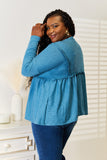 Jade By Jane Full Size Frill Trim Babydoll Blouse 