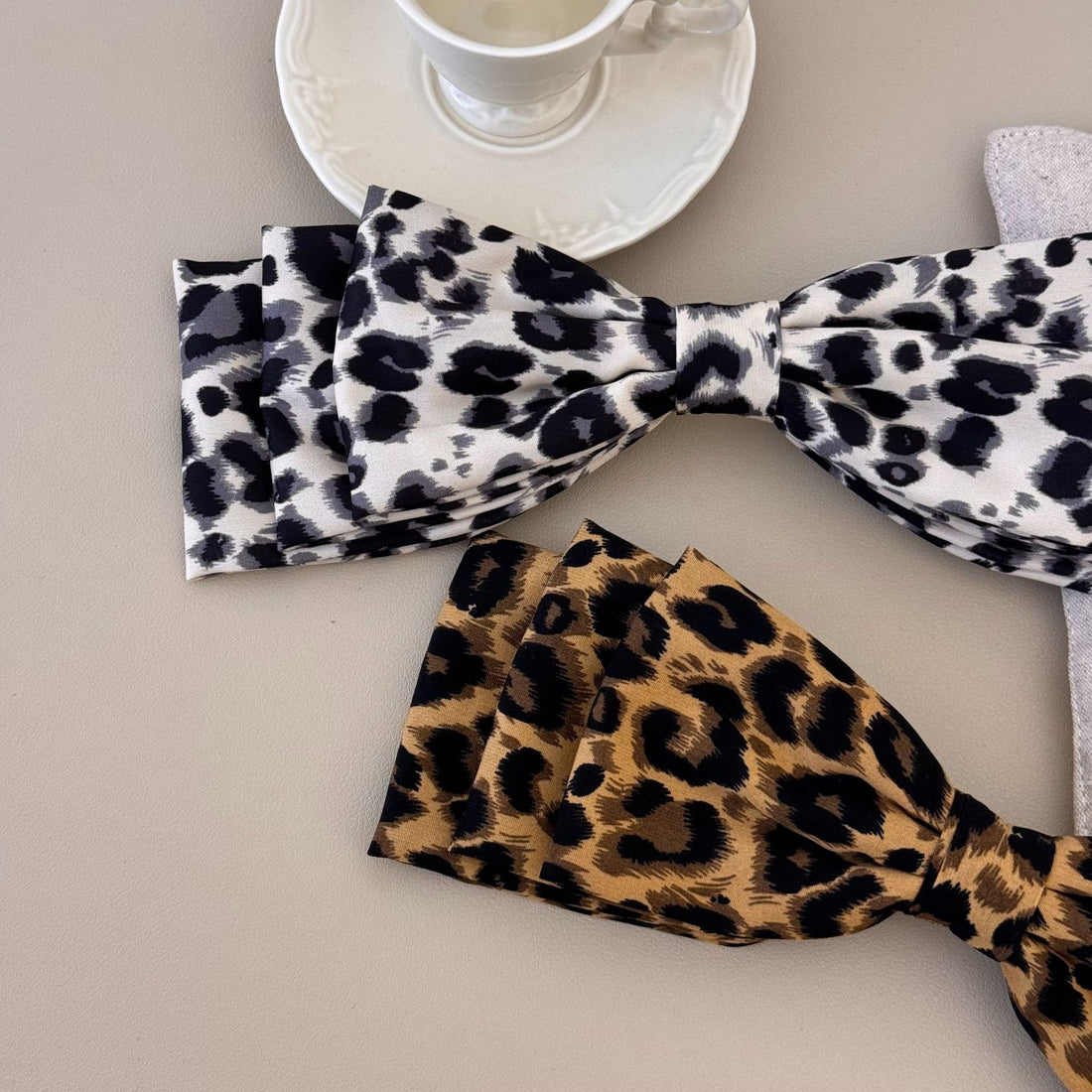 2 Piece Leopard Bow Hair Clip 