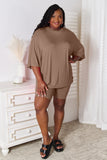 Basic Bae Full Size Soft Rayon Three-Quarter Sleeve Top and Shorts Set 