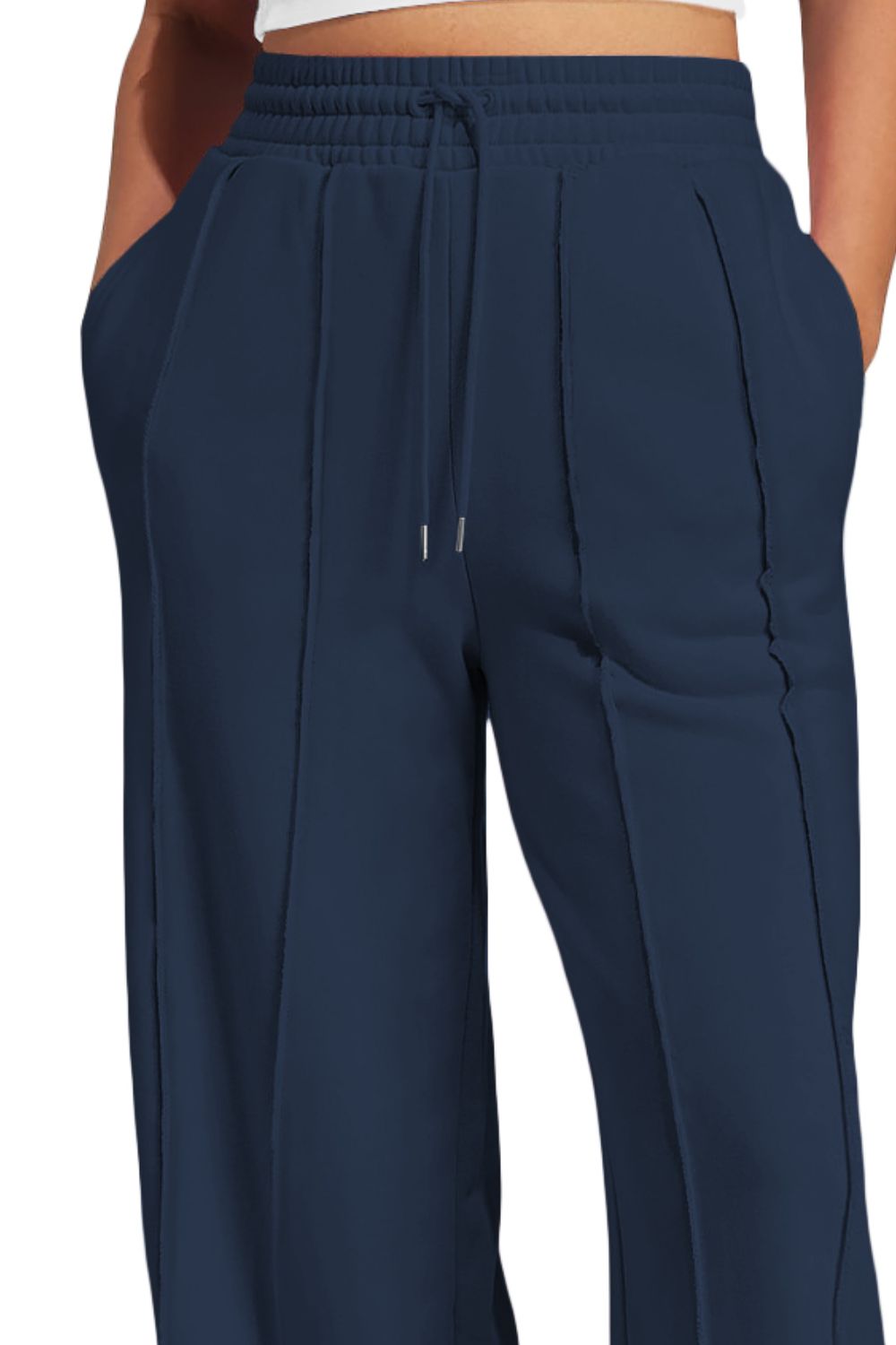 Drawstring Wide Leg Active Pants 