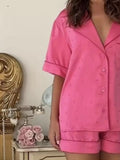 Button Up Half Sleeve Shirt and Shorts Lounge Set Lingerie & Nightwear
