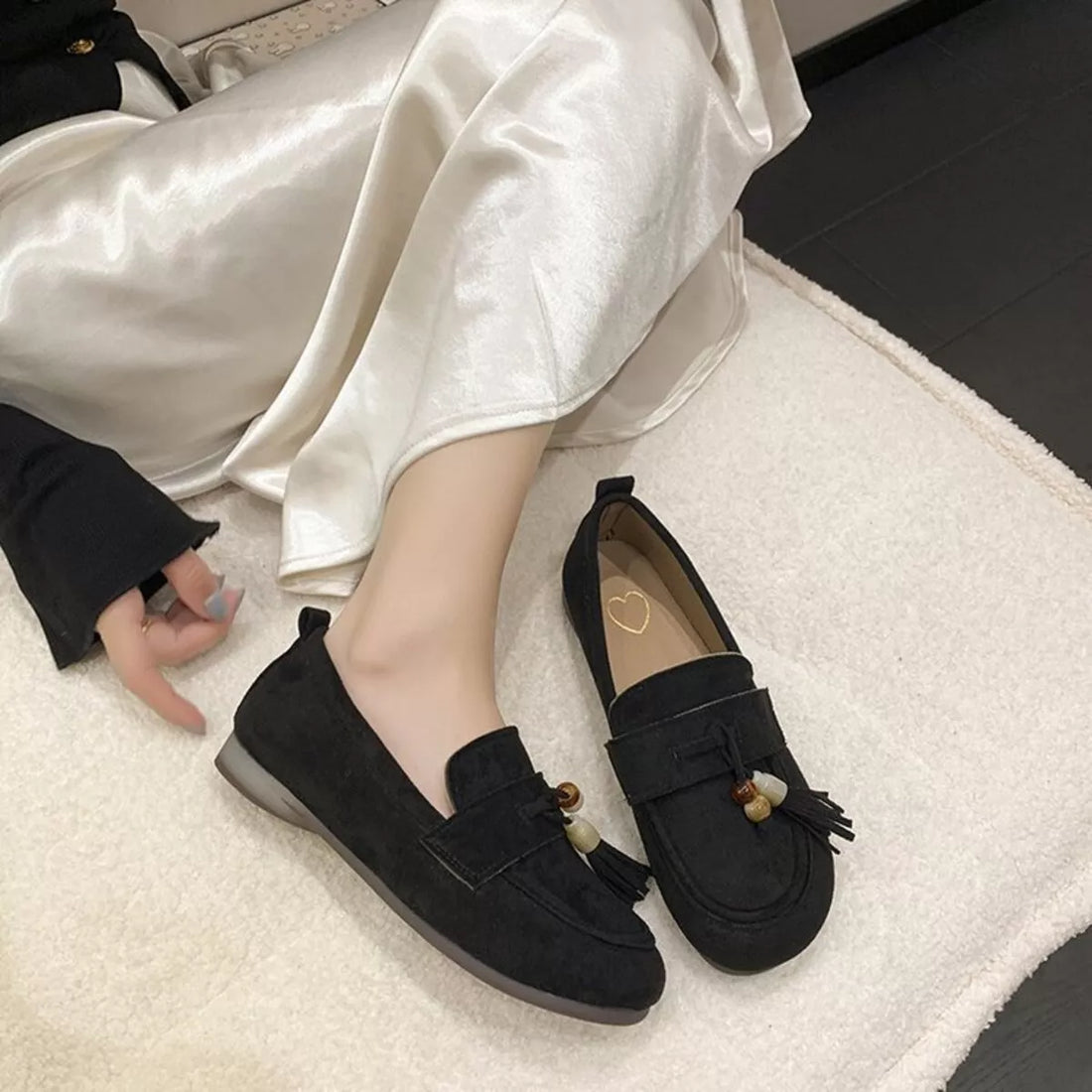 Tassel Round Toe Slip-Ons 