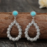 Artificial Turquoise Teardrop Earrings 